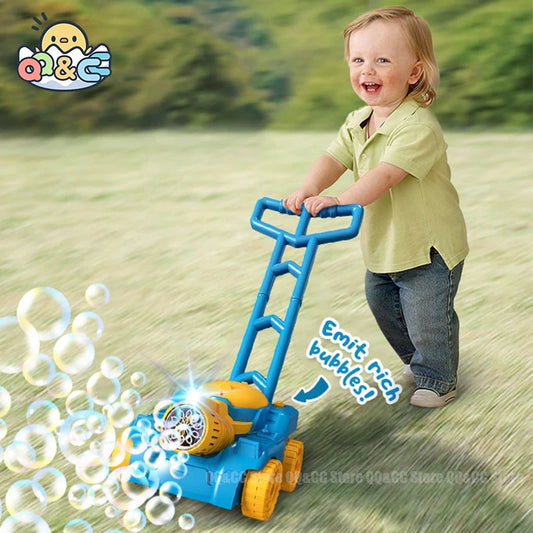 Automatic Lawn Mower Bubble Machine - Bubble Blower - Baby Activity Walker for Outdoors - Kids Toys For Children