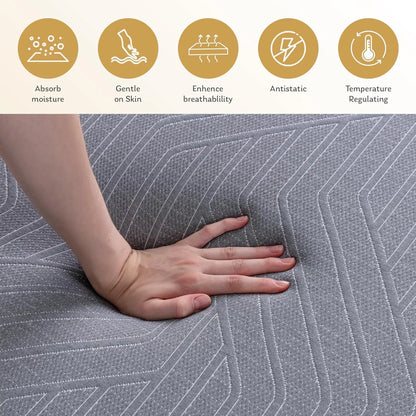 10/12/14 Inch Copper Gel Memory Foam Mattress for Pain Relief, Therapeutic Mattress in a Box, CertiPUR-US Certified