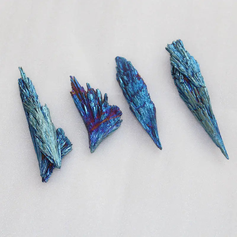 5-10g Raw Natural Rainbow Kyanite Titanium Coated Quartz Cluster (Peacock Feather & Flame Shapes)