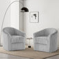 Swivel Accent Armchair - Modern Round Single Sofa Seating Comfy Reading Barrel Chairs - For Living Room, Bedroom or Office