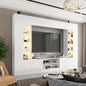 114" Large Wall Unit Entertainment Center with Bookshelves, Lights and 18 Shelves - Modern 4-Piece TV Stand Media Console Table