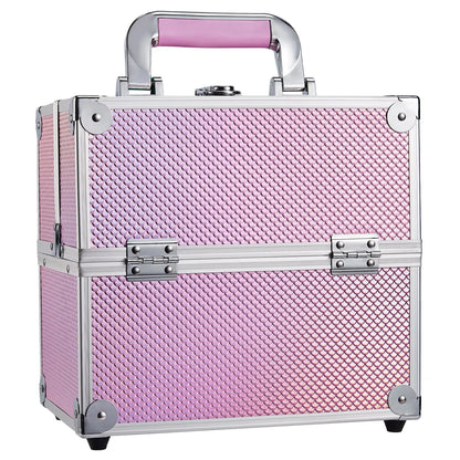 Portable Travel Makeup Case - Alloy Cosmetics Make Up Storage - Organizer Box