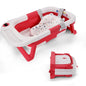 Portable Baby Bath with Soft Cushion & Thermometer, Newborn to Toddler 0-36 Months,
