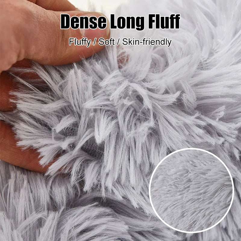 Fluffy Pets Dogs Or Cats Bed - Large Round Bed - Super Warm & Soft - Cat House - Plush Cat Nest - Small Dog Cuddles - 16''-39''