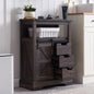 Bathroom Floor Cabinet - Storage Cabinet with Sliding Barn Door & Storage Drawers - Small Storage Cabinet for Office