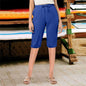 Capris Pants With Pockets For Women - High Waist - Textural Casual Shorts - 2025 Summer