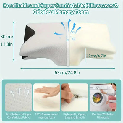 Butterfly Sleep Memory Neck Pillow - Slow Rebound Comfortable Memory Foam Sleep Pillow - Cervical Orthopedic Neck Massage Bed Pillow