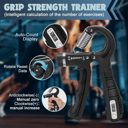Adjustable Grip Strength Trainer Wrist & Finger Exerciser Hand Grip Strengthener - Muscle Building - Injury Recover Expander Kit