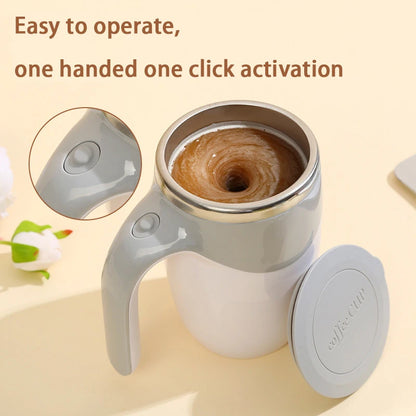 Automatic Stirring Coffee Mug - Magnetic, Electric, Stainless Steel, Self Mixing Coffee Mug