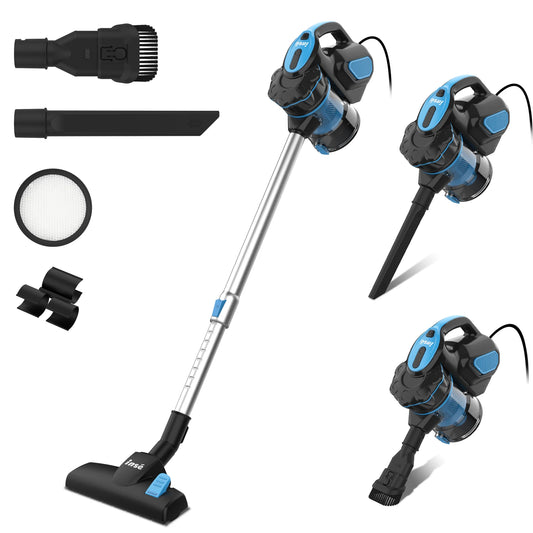 Vacuum Cleaner - Corded INSE I5 18Kpa Powerful Suction - 600W Motor Stick Handheld Vaccum Cleaner for Home - Attachments