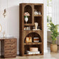 70.87" Tall Geometric Bookshelf - White Arched Bookcase with 5 Irregular Storage Shelves - Free-Standing for Living Room, Bedroom, Office