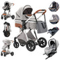 Luxury Baby Stroller 3 in 1 High Landscape - Baby Cart Can Sit, Can Lie, Portable Pushchair, Baby Cradle & Infant Carrier