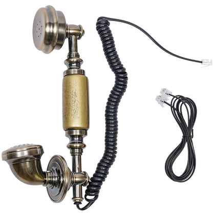 Vintage Antique European Style Old Fashioned Rotary Dial Phone Handset Telephone Line Connection