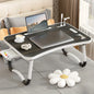 Portable Laptop Desk with USB Light, Small Fan, Cup Holder, Tablet Slot, and Lifting Handle - Foldable Laptop Table