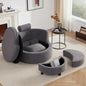 Swivel Accent Barrel Chair for Living Room - Oversized Swivel Round Chair with Storage - Chaise Lounge with Removable Pillows