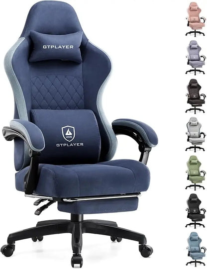 GTPLAYER Gaming Chair, Computer Office Chair with Pocket Spring Cushion, Linkage Armrests and Footrest, High Back Ergonomic Chair