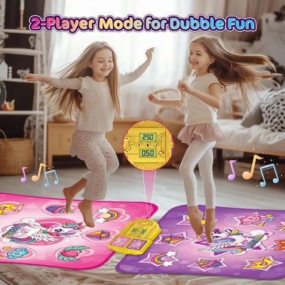 Unicorn Dance Mat x2 For Girls - A 9-Level Dancing Game - Indoor Or Outdoor Music Play Mat