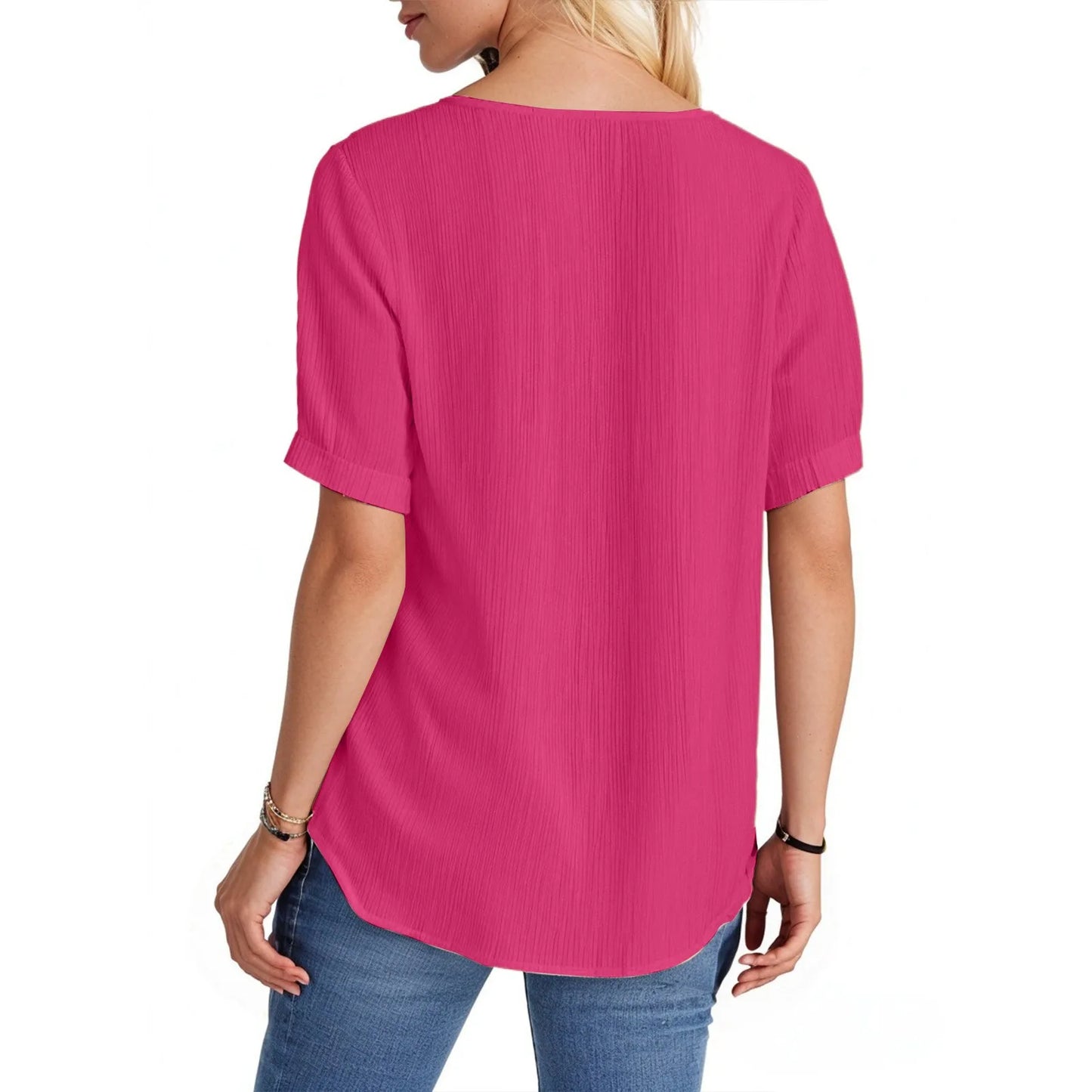 Ladies Summer Hollow Short-Sleeved Tops -Tops For Women, Summer Clothes