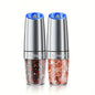 1 or 2pcs Gravity Electric Salt And Pepper Grinder Set - Battery Powered - LED Light - One HandAutomatic Operation