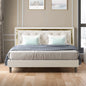 A Bed Frame - Upholstered Mattress Frame with Adjustable Headboard - Thin Velvet Bed Frame with Button Tufted Headboard