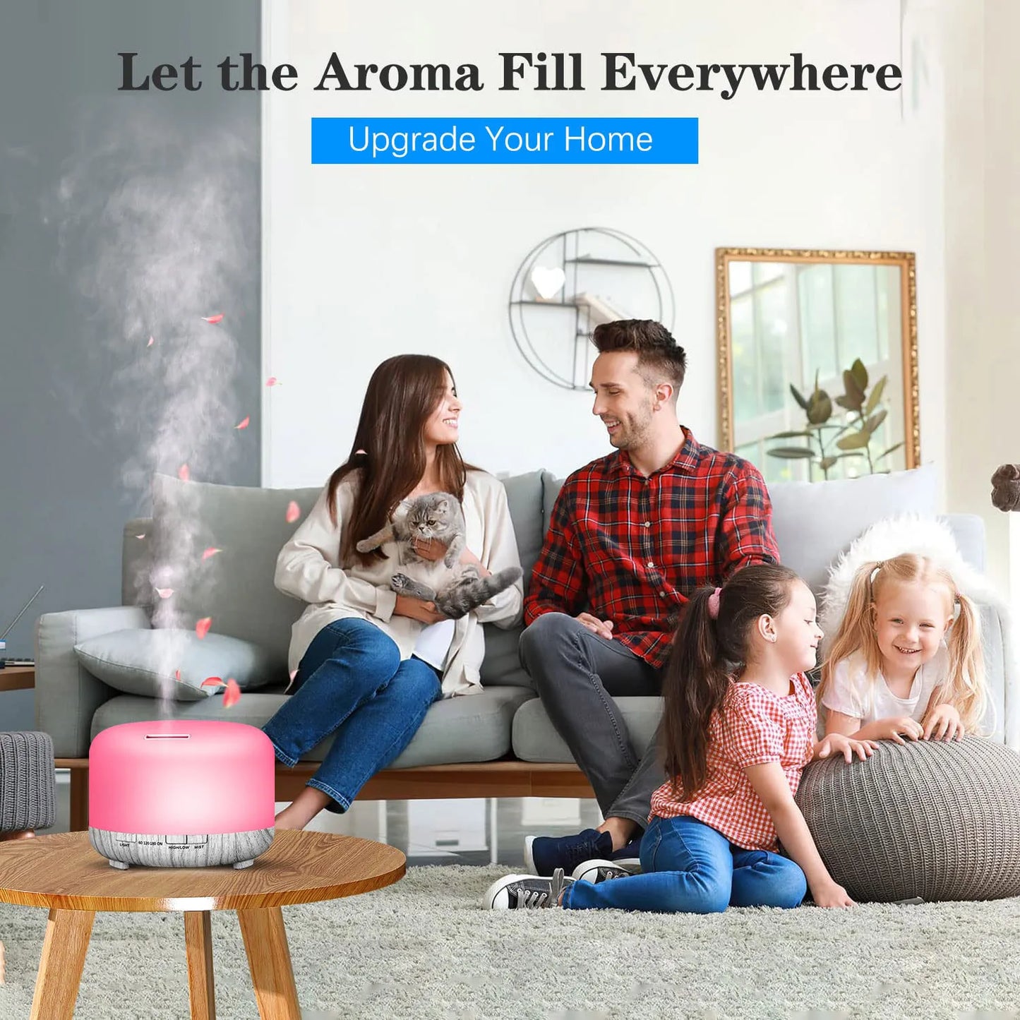 500ML Aromatherapy Oil Diffuser - Auto Shut Off (When Water Runs Out) - Essential Oil Aroma Diffuser - Humidifier - W/Remote
