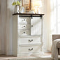 5 Drawers Dresser for Bedroom - 47" Tall Chest of Drawers w/Sliding Barn Door