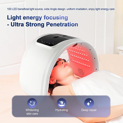 Photon LED Face Mask - 7 Light Colors - Nano Spray - Beauty Machine, Deep Moisturize, Skin Care, Home Use, LED Beauty Mask