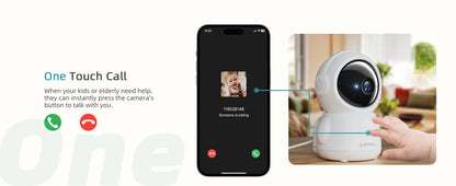 Wireless Security Camera - 5G/2.4G WiFi - Baby/Elderly/Pet Monitor w/ Camera and Audio - One-Click Call - Auto Tracking - Cry/PIR/AI