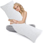Memory Foam Body Pillow - Fluffy Body Pillows for Adults - Large Long Bed Pillows for Sleeping - 20x54 inch, White