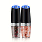 1 or 2pcs Gravity Electric Salt And Pepper Grinder Set - Battery Powered - LED Light - One HandAutomatic Operation