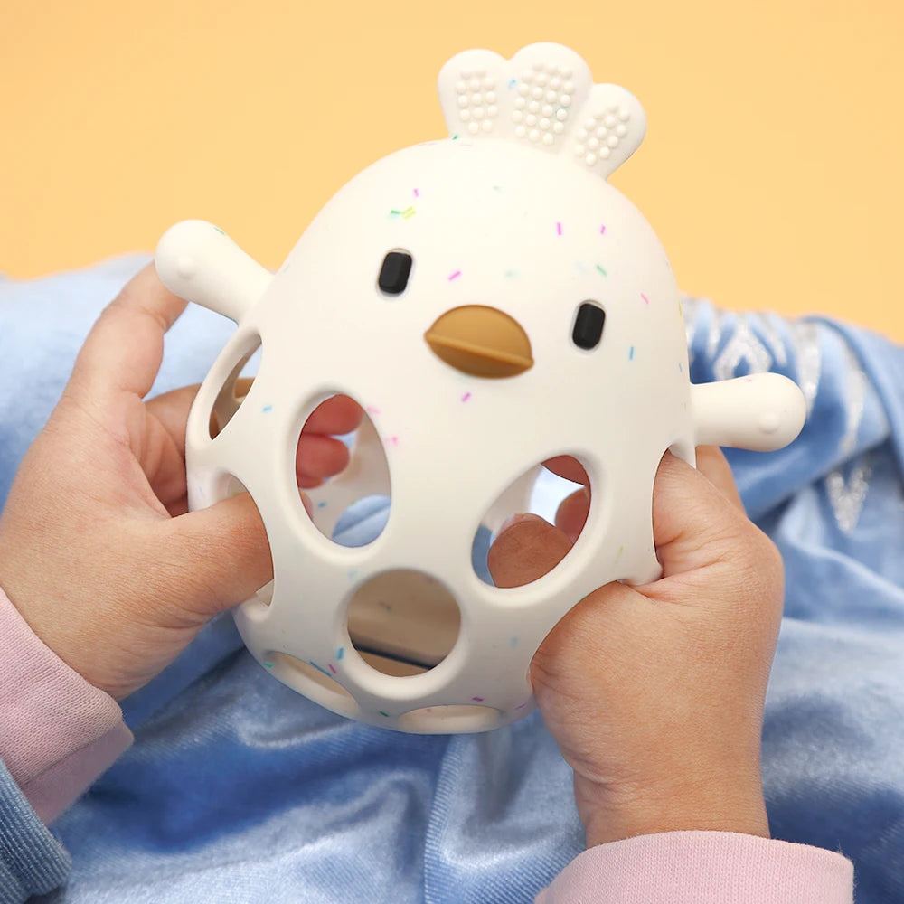 1PC Baby Silicone Teether Toys - Chick Shape - Hollowed Out - Baby Care Equipment - Chewing Training Baby Products