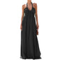 Women Summer Casual Maxi Dress - Solid Color - Tie-Up Halter Neck, Sleeveless & Backless Dress