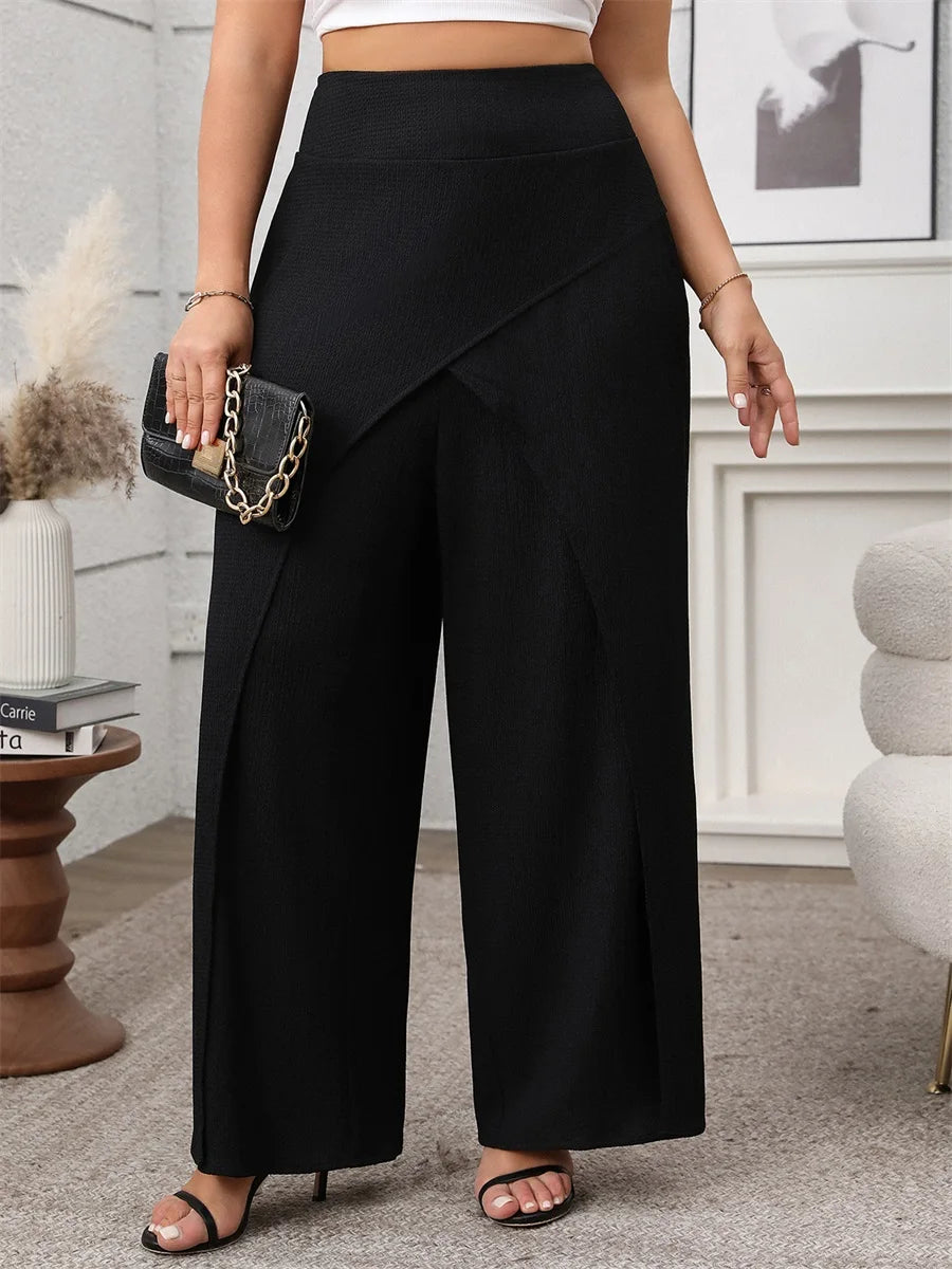 Women's High Waisted Palazzo Pants - Elegant Wide Leg Trousers