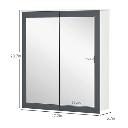 Wall Mounted Bathroom Wall Cabinet with Mirror Double Doors