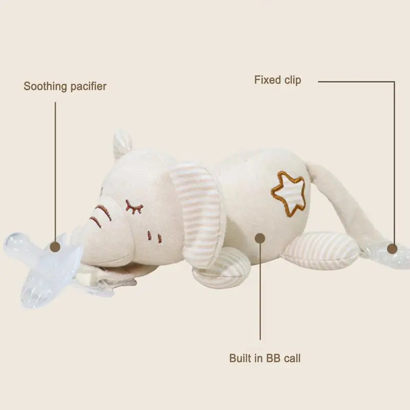 Newborn Baby Pacifier - Silicone - Cute Animal Shapes - Pacifier w/ A Detachable Animal