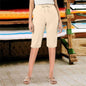 Capris Pants With Pockets For Women - High Waist - Textural Casual Shorts - 2025 Summer