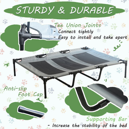 Dog Bed with Canopy - Anti Scratch Oxford Fabric - Summer Portable Pet Cot - Anti Slip - Indoor, Outdoor
