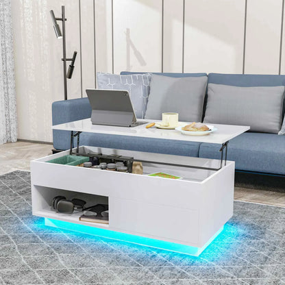 LED Lift Coffee Table - The Ultimate Modern Furniture - Height Adjustment and Sleek Design
