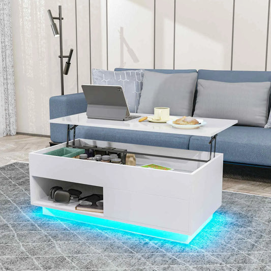 LED Lift Coffee Table - The Ultimate Modern Furniture - Height Adjustment and Sleek Design