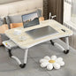 Portable Laptop Desk with USB Light, Small Fan, Cup Holder, Tablet Slot, and Lifting Handle - Foldable Laptop Table