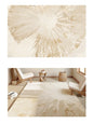 Beige Gold Floral Rug Luxury Living Room Carpets