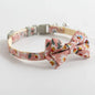 Floral Dog & Cat Bow Tie - Cotton - Break Away Clasp - Small Bell Attached