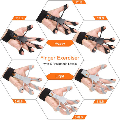 Adjustable Grip Strength Trainer Wrist & Finger Exerciser Hand Grip Strengthener - Muscle Building - Injury Recover Expander Kit