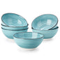 Vancasso 6 Piece 840ML Ceramic Bowls - Hand Painted Spirals - Stoneware Dinnerware Set