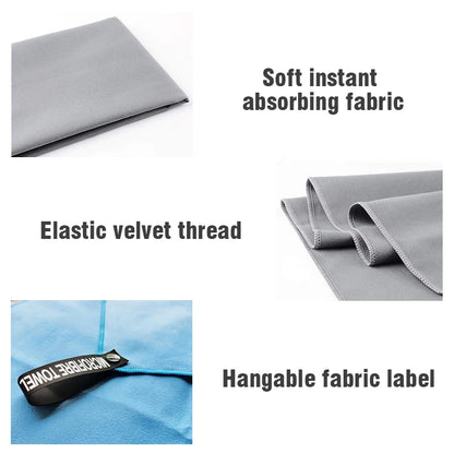 Quick-Drying Micro Fiber Sports Towel - 40"x80" - Swimming, Gym, Fitness, Camping, Running, Beach, Etc.