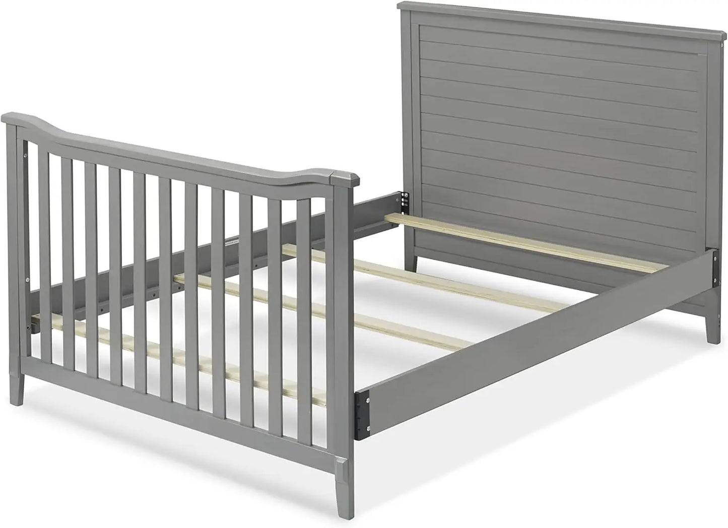 Berkley Crib and Changer with Solid Panel Back - Classic -in- Convertible Diaper Changing Table - Non-Toxic, Finish Wooden Baby Bed