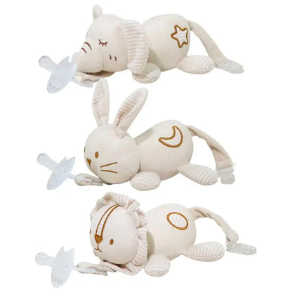 Newborn Baby Pacifier - Silicone - Cute Animal Shapes - Pacifier w/ A Detachable Animal