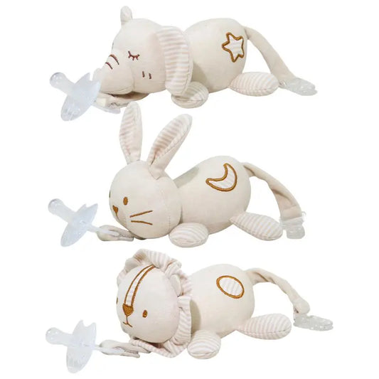 Newborn Baby Pacifier - Silicone - Cute Animal Shapes - Pacifier w/ A Detachable Animal