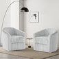 Swivel Accent Armchair - Modern Round Single Sofa Seating Comfy Reading Barrel Chairs - For Living Room, Bedroom or Office