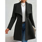 Mia Muse Women's Winter Coat - Solid Color, Long Sleeve, Lapel & Button-Up